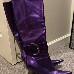Steve Madden Metallic Purple Heeled Boots